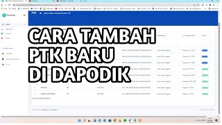 Cara Tambah PTK Baru di Dapodik 2022 [upl. by Arhez]