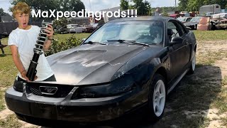 MaXpeedingrods INSTALL AND REVIEW ON NEW EDGE MUSTANG V6 DRIFT CAR BUILD [upl. by Anabal]