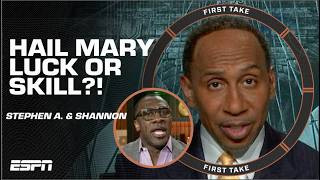 Stephen A amp Shannon Sharpe POINT BLAME for Bears vs Commanders HAIL MARY FIASCO  First Take [upl. by Lellih602]