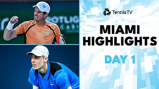 Murray Faces Berrettini Shapovalov amp Arnaldi In Action  Miami 2024 Day 1 Highlights [upl. by Eynobe]