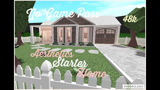 Bloxburg  No Game Pass Aesthetics Starter Home  48k  Speed Build [upl. by Etezzil]