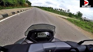 Suzuki Burgman Street 125 Top Speed Braking Test High Speed Stability [upl. by Gui]