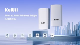 KuWFi CPE200 Point to Point Wireless Bridge 58G 900Mbps 2KM WiFi Ethernet Bridge Long Range [upl. by Eendys503]