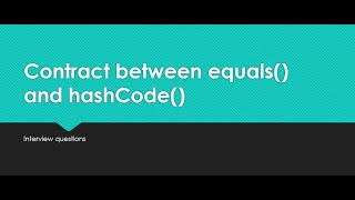 equals and hashCode methods  Java interview questions [upl. by Airotal893]