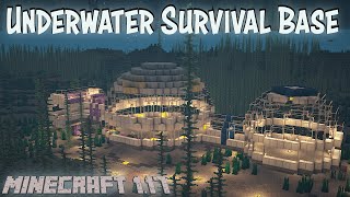 How to build an Underwater Base in Minecraft Survival  LegacySMP Survival Base 2021 [upl. by Allecsirp]