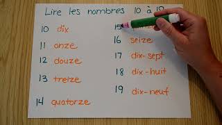 Mathématique  lire et écrire les nombres de 10 à 19 avec des lettres [upl. by Harrak]