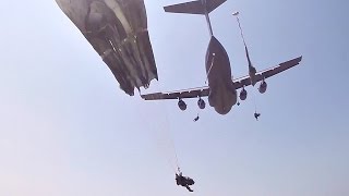 82nd Airborne Division Paratroopers Mass Tac Jump [upl. by Chilcote]