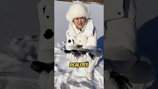 Girl Builds A Fishing Camp In The Snow shortsvideo [upl. by Connell]