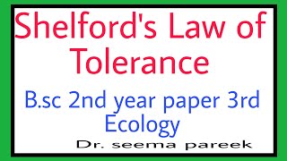 Shelfords Law of Tolerance [upl. by Josi]