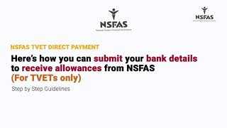 NSFAS TVET Direct Payment Instructional Guide Video [upl. by Ahtram]