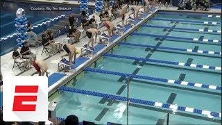 Caeleb Dressel makes history with record 1763 swim in 50 free at NCAA championships  ESPN [upl. by Eicnarf]