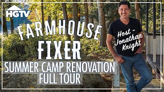 Jonathan Knights Summer Camp Reno Tour  Farmhouse Fixer  HGTV [upl. by Devlen]