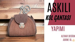 Tres kordon hasır halat ip çanta yapımı Askılı kol çantası dikiş makinası ölçülü anlatım bag making [upl. by Steddman]