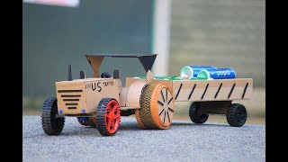 How To Make RC Tractor from cardboard very simple [upl. by Darell]