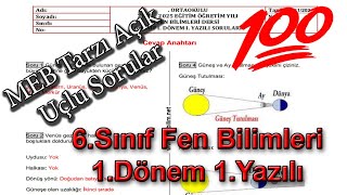 6 Sınıf Fen 1 Dönem 1 Yazılı 2024 [upl. by Yltneb]