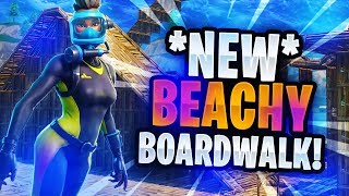 Fortnite NEW BEACHY BOARDWALK  Bye Loot Lake Playground Build [upl. by Albright]