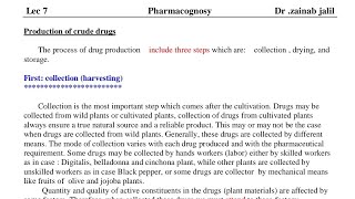 Pharmacognosy  Production of crude drugs [upl. by Baiel]