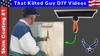 How to Skim Coat Walls in 2022 the EASY way with a Magic Trowel and a paint roller [upl. by Glorianna743]