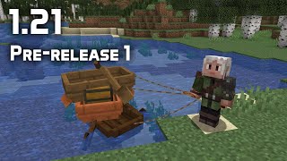 News in Minecraft 121 Prerelease 1 Leashable Boats [upl. by Einehpets656]