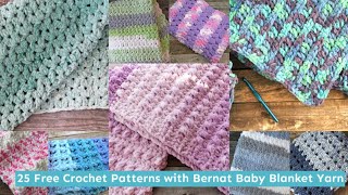 Bernat Baby Blanket Yarn Patterns 25 Free Blanket Crochet Patterns Easy Projects [upl. by Eduam529]