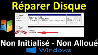 COMMENT REPARER UN DISQUE DUR NON ALLOUENON INITIALISE DANS WINDOWS 10 [upl. by Attenev]