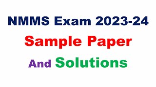 NMMS Exam Paper 2023  n m m s exam question paper 2023 8th [upl. by Metcalf]