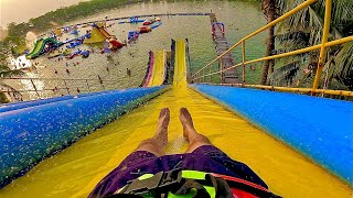 Fear vs Fun ‘Slide and Fly Waterslide at Udon Waterworld Waterpark Thailand [upl. by Medardas124]