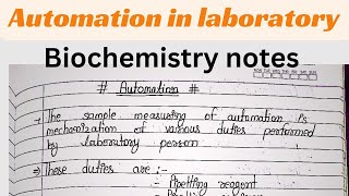 biochemistry automation notes  dmlt second year biochemistry notes  automation in laboratory [upl. by Pressman]