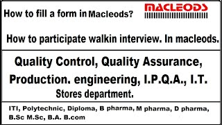 Tips for Applying to Macleods Pharmaceuticals Experienced Professional  For Experience candidate [upl. by Beisel531]