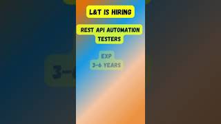 LampT is Hiring Rest API Automation Testers ITReferralJobs [upl. by Pubilis]