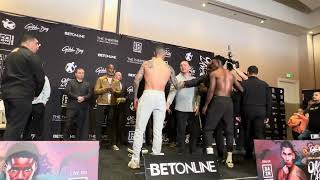 Weigh in Arnold Barboza Jr vs Xolisani Ndongeni 10 rounds super lightweight [upl. by Lhary]