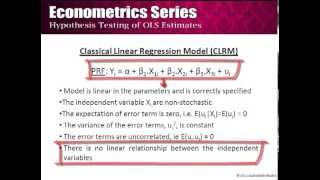 Hypothesis Testing of OLS Estimates [upl. by Nydnarb555]