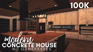 BLOXBURG NEW UPDATE 104  Modern Concrete House  100k  No Gamepass Speedbuild [upl. by Hogarth]