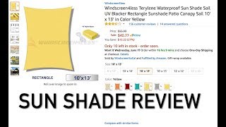 Sun Shade Review  Windscreen4less from Amazon  Shade Sail for our patio [upl. by Martinelli455]