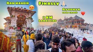 2 KM Lambi Line RAM Mandir jane ke liye 😱 lekin hume First Day hi Darshan ho gaye 😍 AYODHYA [upl. by Zita]