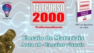 Telecurso 2000  Ensaios de Materiais  18 Ensaios visuais [upl. by Neellok]