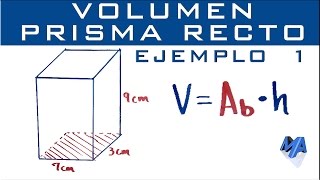 Volumen del prisma recto  Ejemplo 1 [upl. by Ellissa]