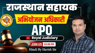 Rajasthan APO  Hindi by Harish Sir  law judiciary apohindi [upl. by Lhadnek]