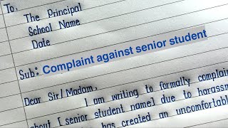 Complaint Letter Against Senior Student  Complaint Letter  MM Handwriting [upl. by Livesay]