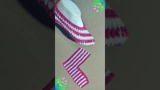 Socks banane ka tarika woolen socks  socks design shorts trending knittedsocks crochetslippers [upl. by Hoy133]