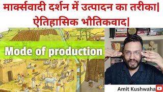 मार्क्सवादी दर्शन में उत्पादन का तरीका Modes of Production ऐतिहासिक भौतिकवादamitkushwahajnuite [upl. by Jeana692]