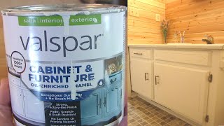 Refinishing Bathroom Vanity Using Valspar Cabinet Paint From Lowes [upl. by Rexana]