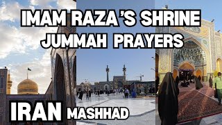 🇮🇷 MASHHAD TO QOM  JUMA NAMAMZ AT IMAM RAZA SHRINE RAZAVI ART GALARY TheShiaJourney [upl. by Nirrat]