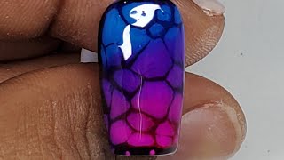 Nail Tutorial Abstract Croc print with blooming gel and Pigment powder [upl. by Neelrahs]