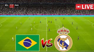 🔴LIVE BRAZIL vs REAL MADRID 2024  Experiment Match  EN VIVO  PES Streaming PC [upl. by Adaliah]