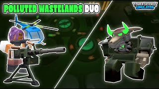 Polluted Wastelands 2 Duo w OP GATLING GUN  Roblox Tower Defense Simulator [upl. by Aliled]