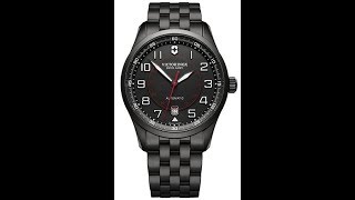 Victorinox Airboss Automatic Black PVD Mens Watch Review 42MM 1080P [upl. by Yelwar651]