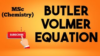 BUTLER VOLMER EQUATION MSc Chemistry [upl. by Oicirbaf]