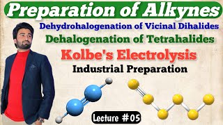 Preparation of Alkynes Class 12 Chemistry  Kolbes Electrolysis Industrial Preparation of Alkynes [upl. by Yztim]