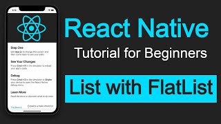 React Native tutorial 14 List with FlatList  List from Array in ReactNative [upl. by Abram984]